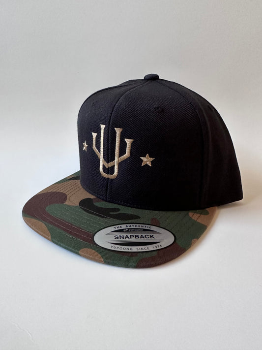 Classic Flat Bill Snapback Hat - Camo Gold UV