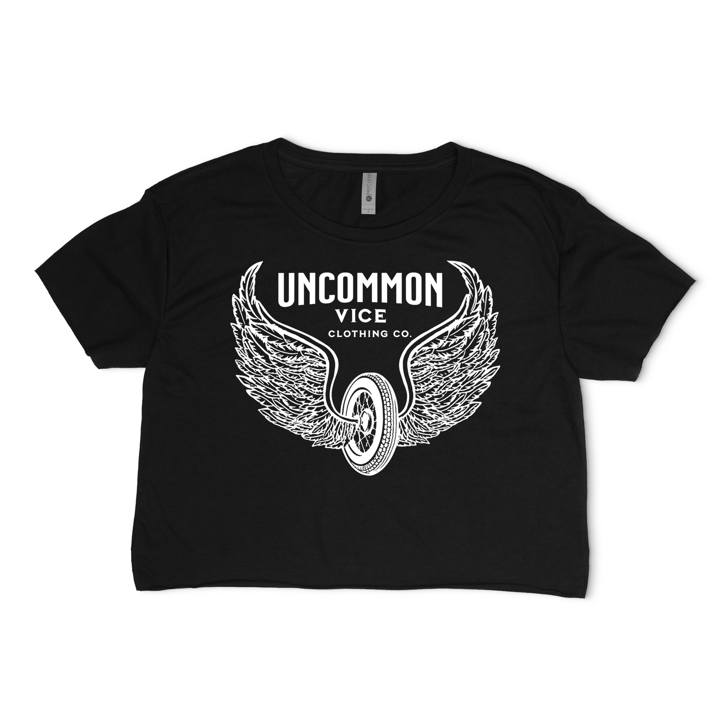 Freedom Wings Black Crop Tee